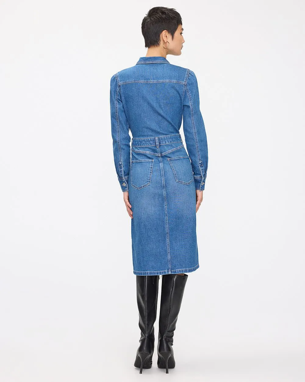 Fitted Buttoned-Down Denim Dress sold by Reitmans product image thumbnail 2