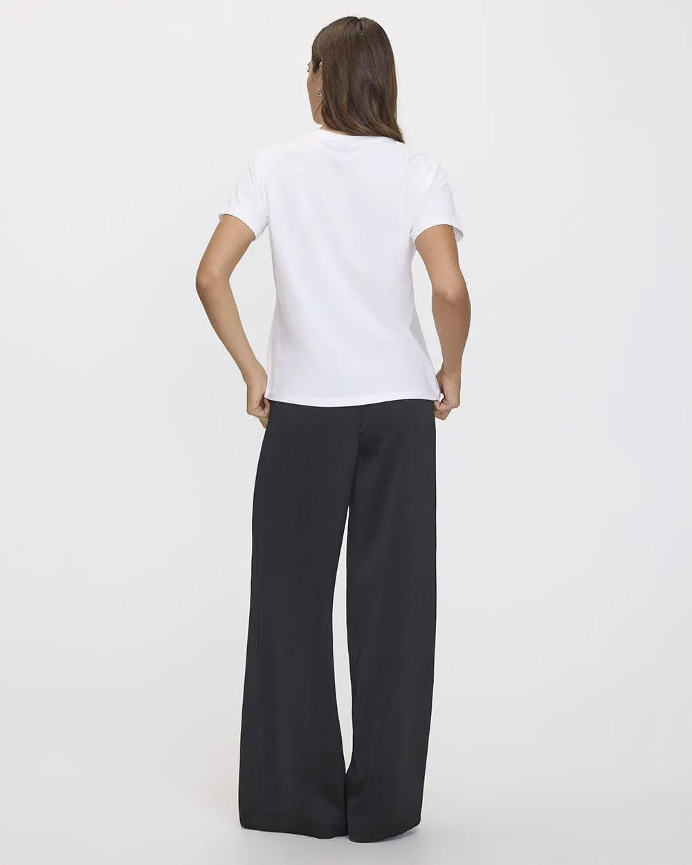 Short-Sleeve Crew-Neck Cotton Tee with Rhinestones sold by Reitmans product image thumbnail 2