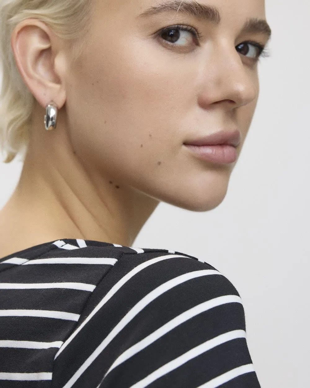 Scoop-Neck Cotton Blend Tee - R Essentials sold by Reitmans product image thumbnail 4