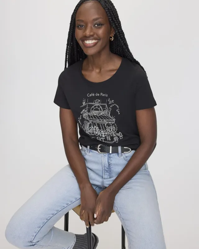 Scoop-Neck Cotton Blend Tee - R Essentials sold by Reitmans