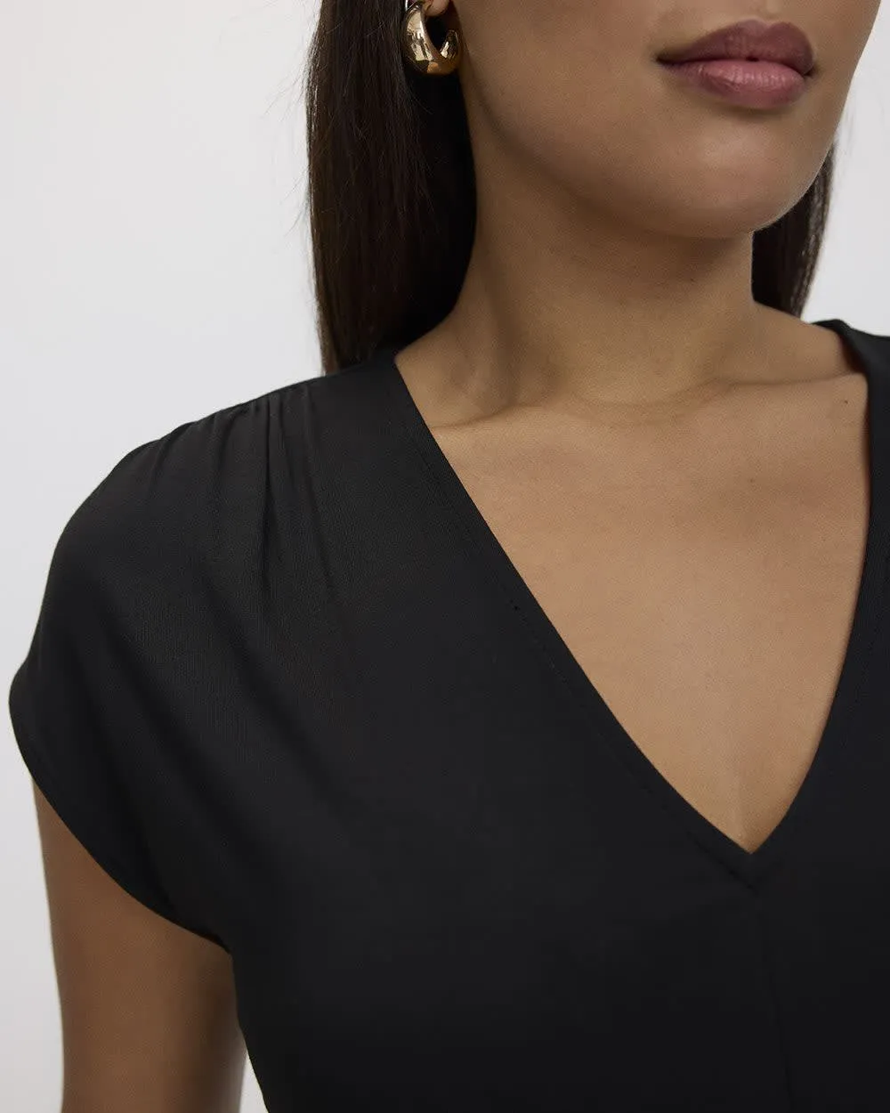 Short-Sleeve V-Neck Dress with Elastic Waistband sold by Reitmans product image thumbnail 4