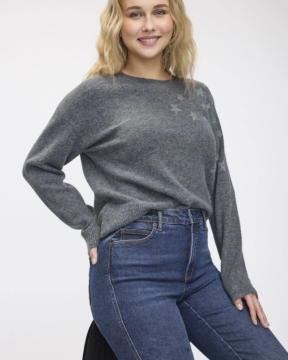 Long-Sleeve Crew-Neck PlushSoft Loose Sweater sold by Reitmans product image thumbnail 3
