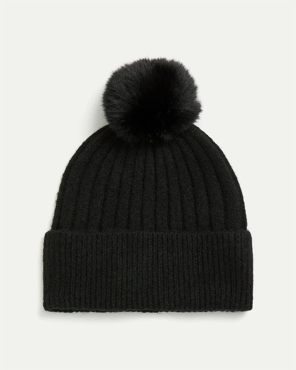 Ribbed Beanie with Pompom sold by Reitmans