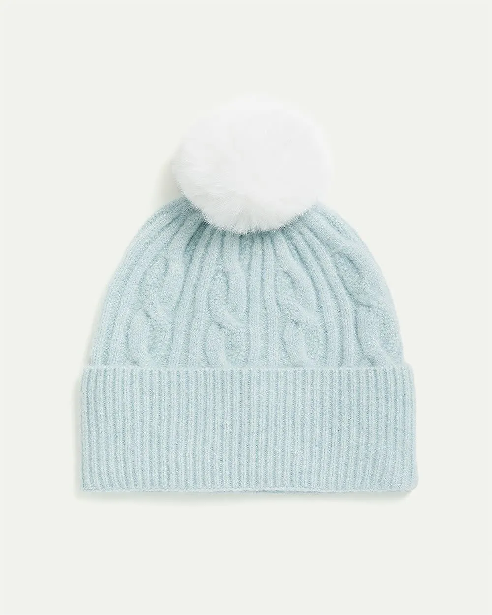 Cable-Knit Beanie with Pompom sold by Reitmans