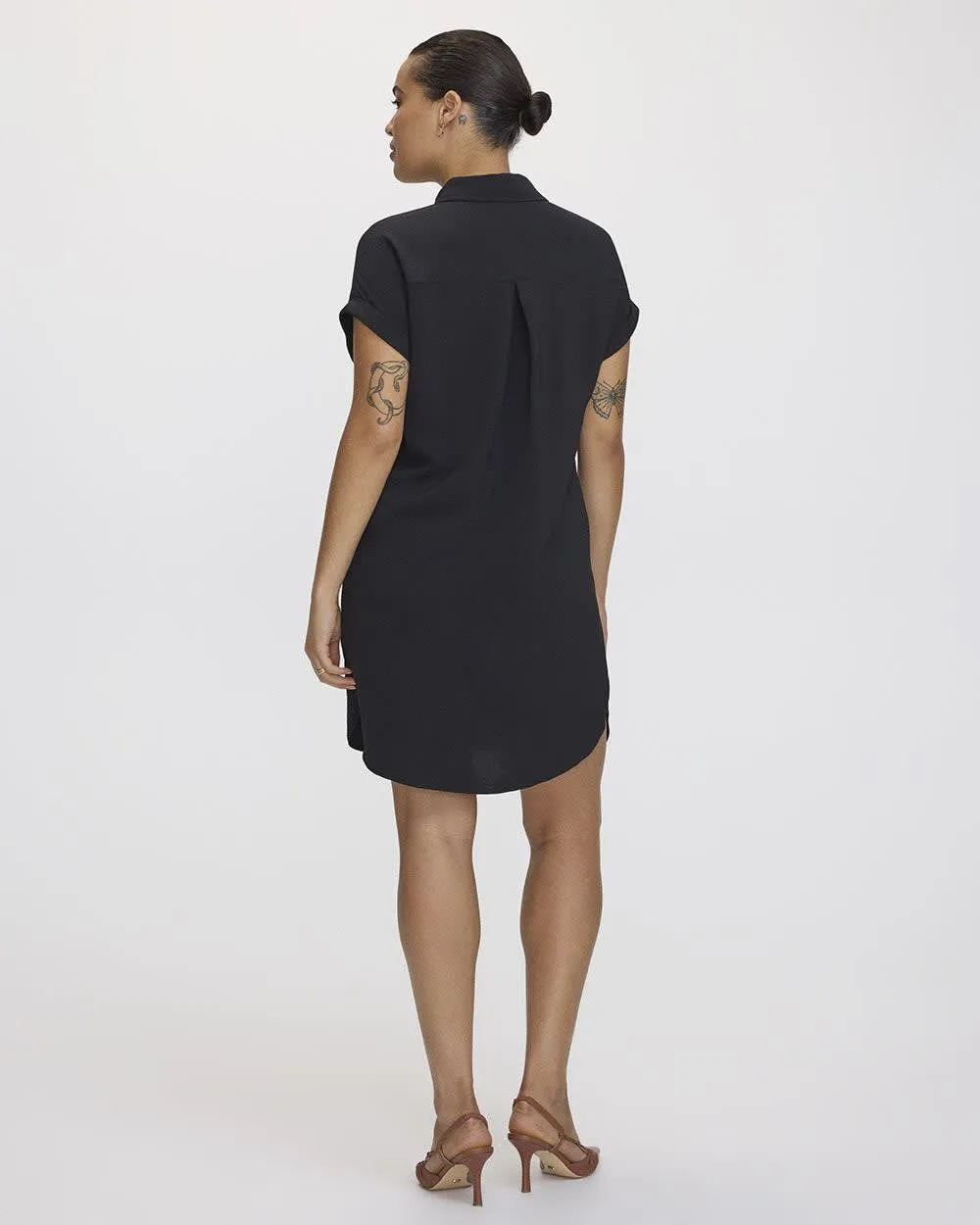 Short-Sleeve Buttoned-Down Dress with Shirt Collar sold by Reitmans product image thumbnail 2