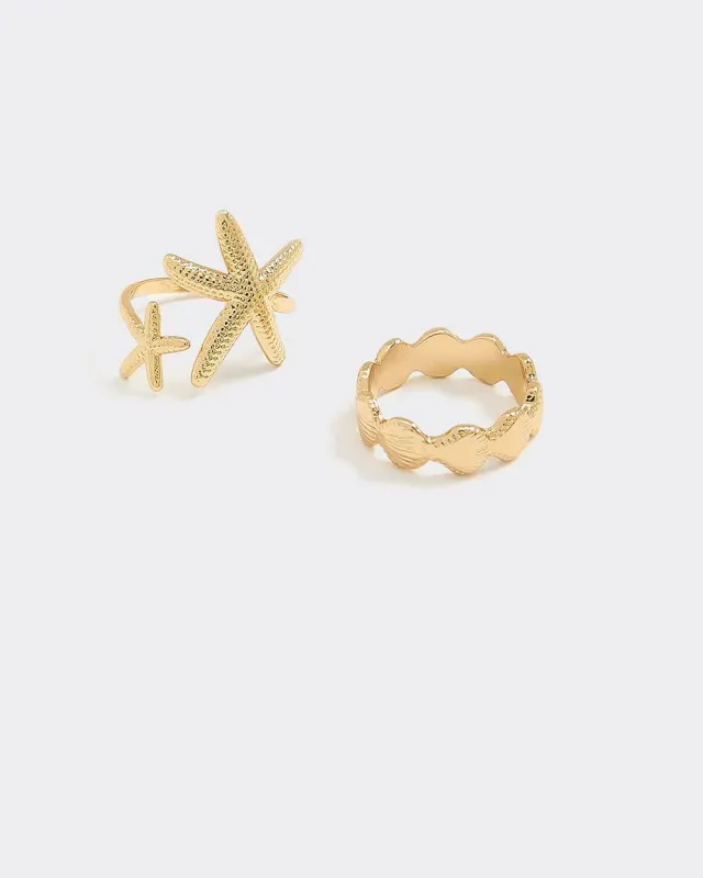 Sea Star and Shell Rings sold by Reitmans