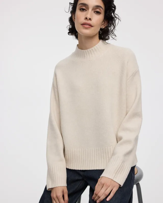 Long-Sleeve Mock-Neck Loose Pullover made by Reitmans