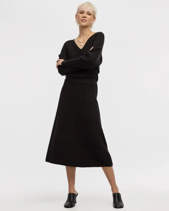 Ribbed A-Line Midi Sweater Skirt sold by Reitmans