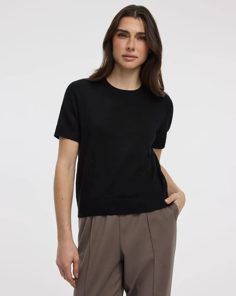 Crew-Neck Sweater Tee - R Essentials sold by Reitmans
