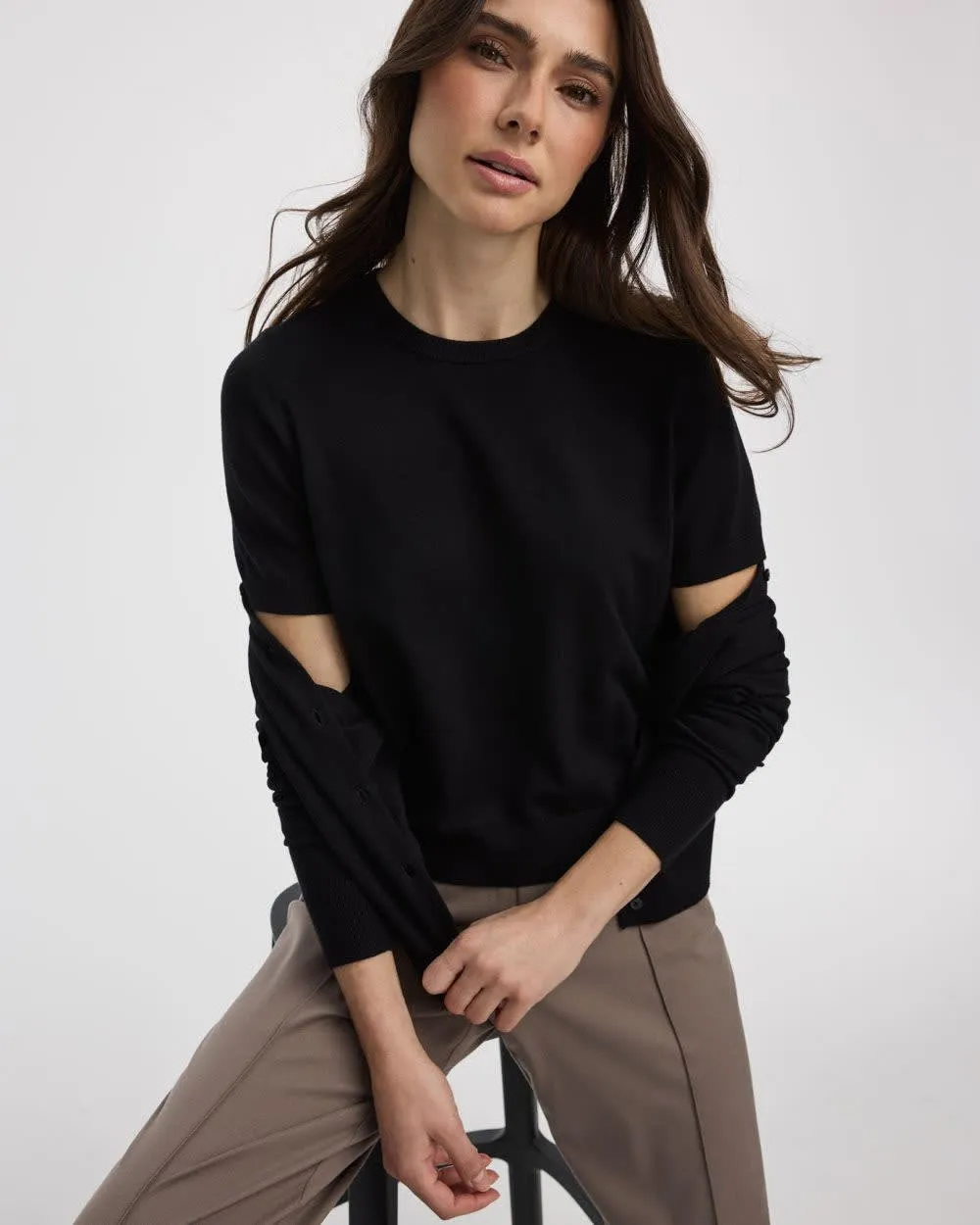Crew-Neck Sweater Tee - R Essentials sold by Reitmans product image thumbnail 2