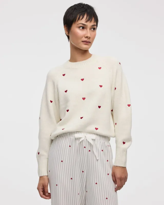 Long-Sleeve Crew-Neck Pullover with Hearts sold by Reitmans