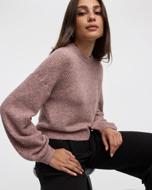 Long-Sleeve Mock-Neck Fancy-Stitch Pullover sold by Reitmans