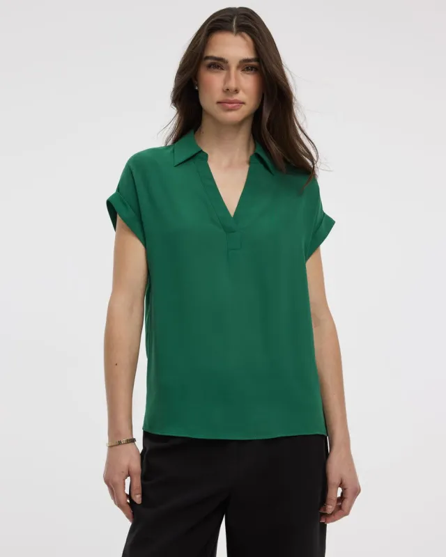 Extended-Sleeve V-Neck Flowy Blouse - R Essentials sold by Reitmans