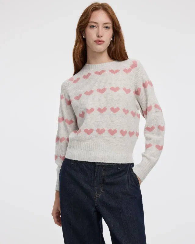 Long-Sleeve Crew-Neck Pullover with Hearts sold by Reitmans
