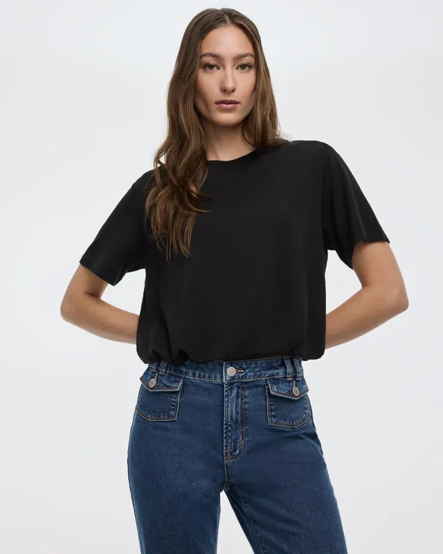 Crew-Neck Tee with Bubble Hem sold by Reitmans