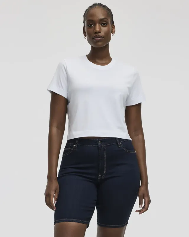 Mid-Rise Denim Bermuda sold by Reitmans