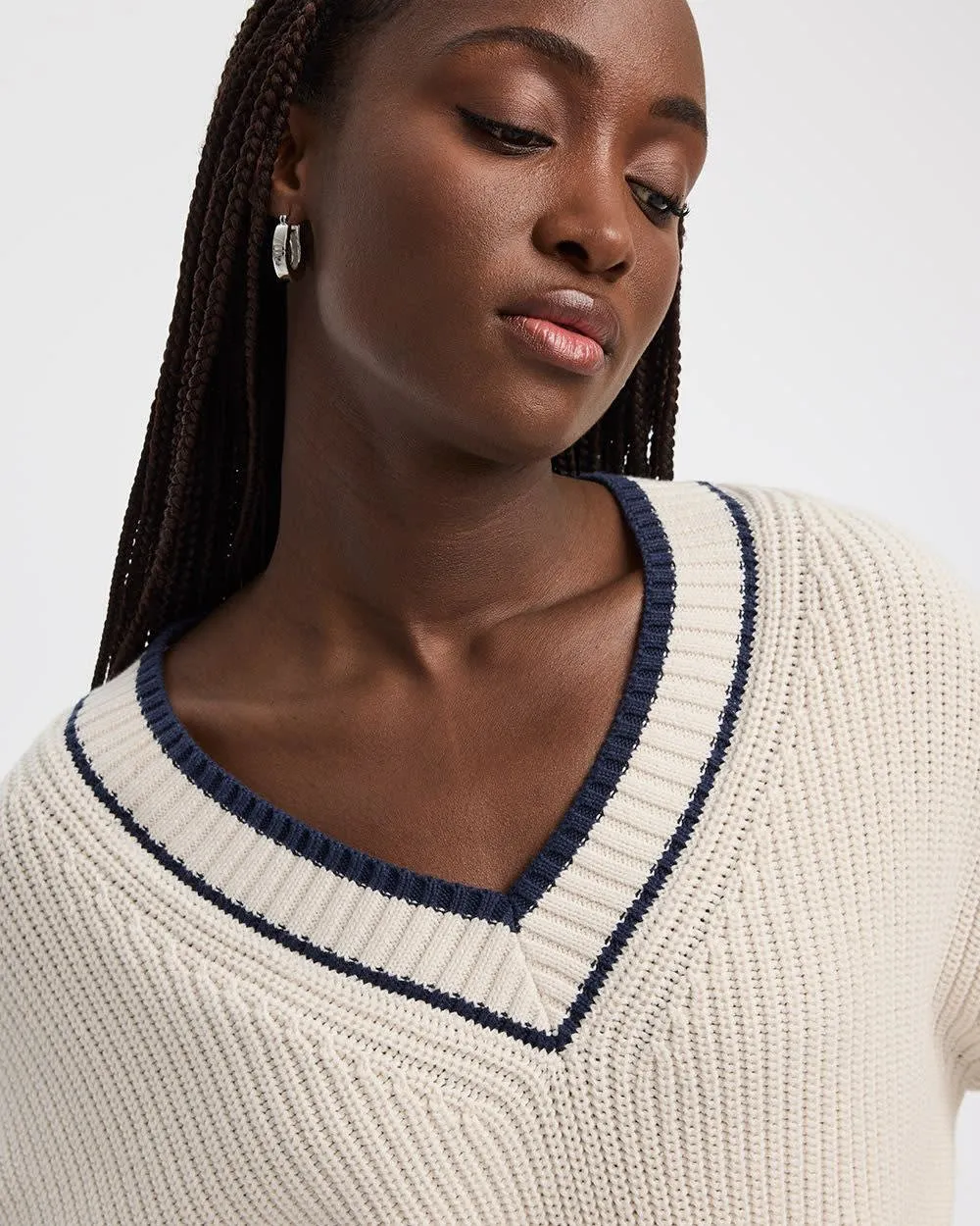 Long-Sleeve V-Neck Loose Sweater sold by Reitmans product image thumbnail 4