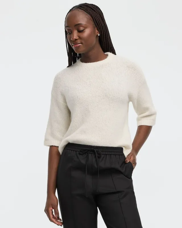 Elbow-Sleeve Crew-Neck Loose Sweater made by Reitmans