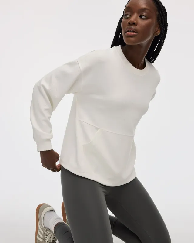 Long-Sleeve Crew-Neck Ottoman Pullover - Hyba sold by Reitmans