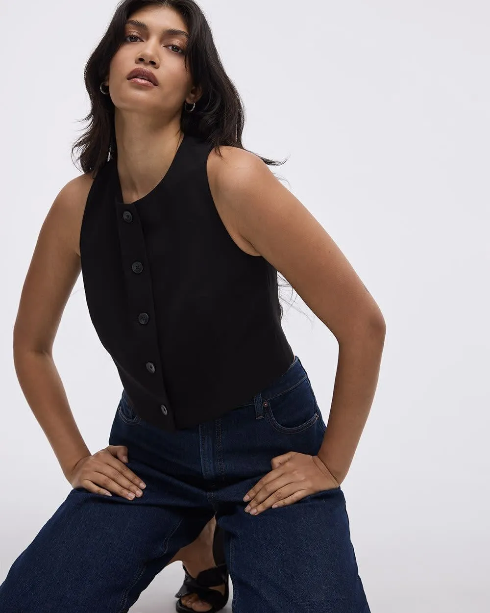 Sleeveless Crew-Neck Vest - The Timeless sold by Reitmans product image thumbnail 3