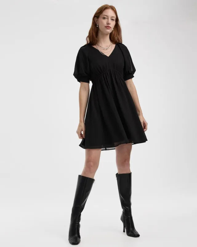 Elbow-Sleeve V-Neck Empire-Cut Dress sold by Reitmans