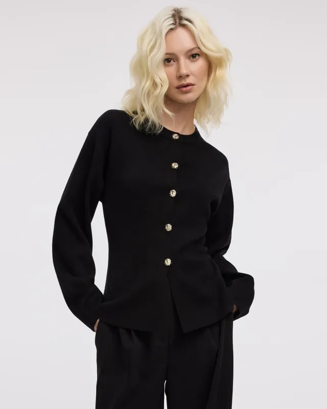 Long-Sleeve Crew-Neck Waisted Cardigan sold by Reitmans