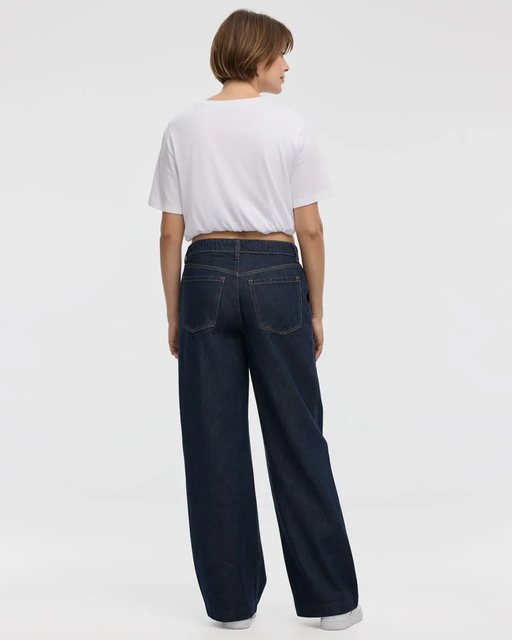 Wide-Leg Mid-Rise Denim Trousers sold by Reitmans product image thumbnail 2