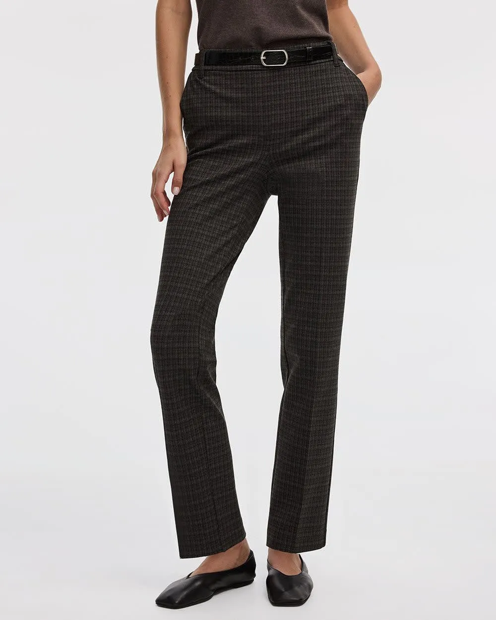 Straight-Leg High-Rise Plaid Pants - The Modern Stretch (R) sold by Reitmans product image thumbnail 3