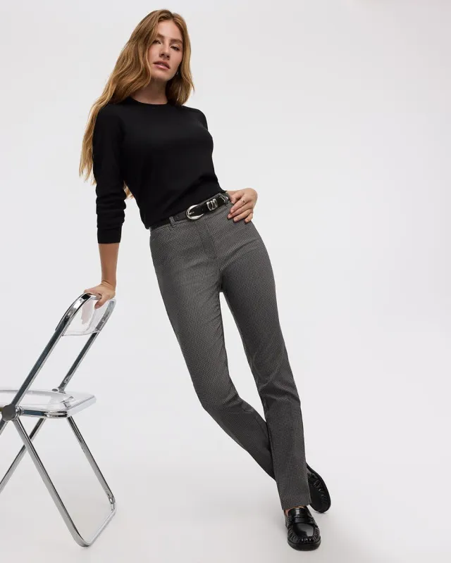 Straight-Leg High-Rise Houndstooth Pants - The Iconic (R) sold by Reitmans