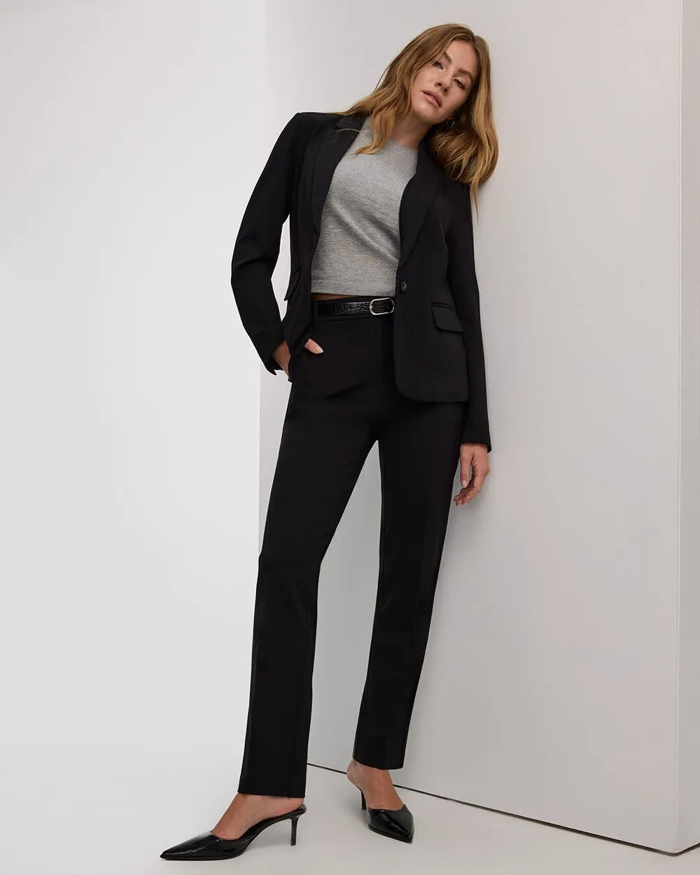 Straight-Leg High-Rise Pants - The Modern Stretch (R) sold by Reitmans product image thumbnail 4