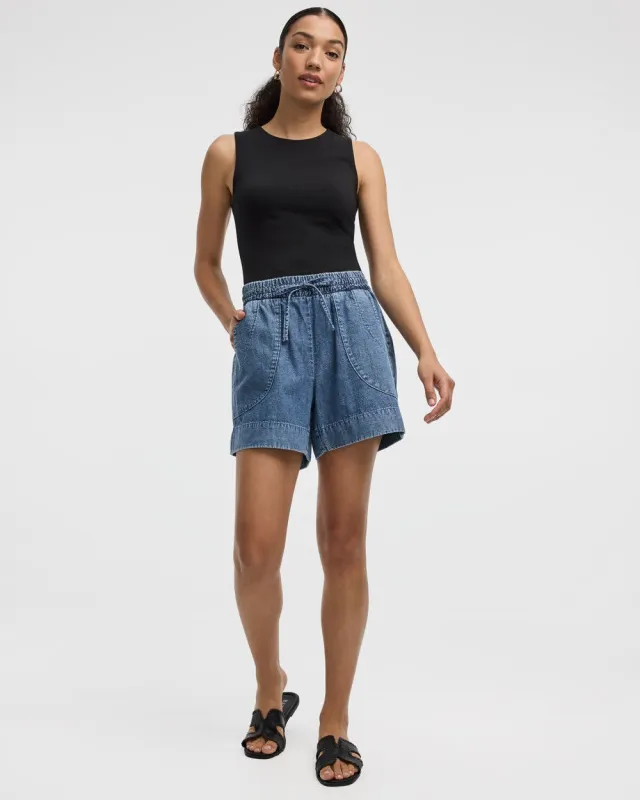 Denim Shorts with Drawstring sold by Reitmans