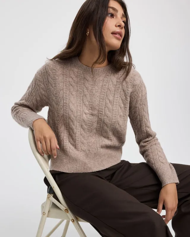 Long-Sleeve Crew-Neck Pullover with Cable Stitches sold by Reitmans