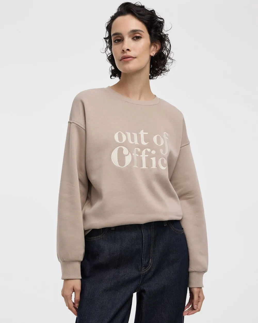 Long-Sleeve Crew-Neck Fleece Sweatshirt with Quotes sold by Reitmans product image thumbnail 5