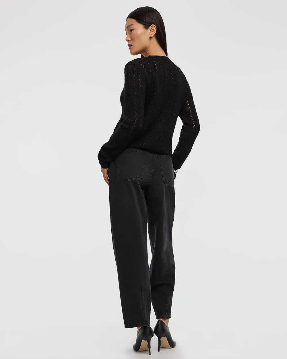 Long-Sleeve V-Neck Fancy-Stitch Cardigan sold by Reitmans product image thumbnail 2