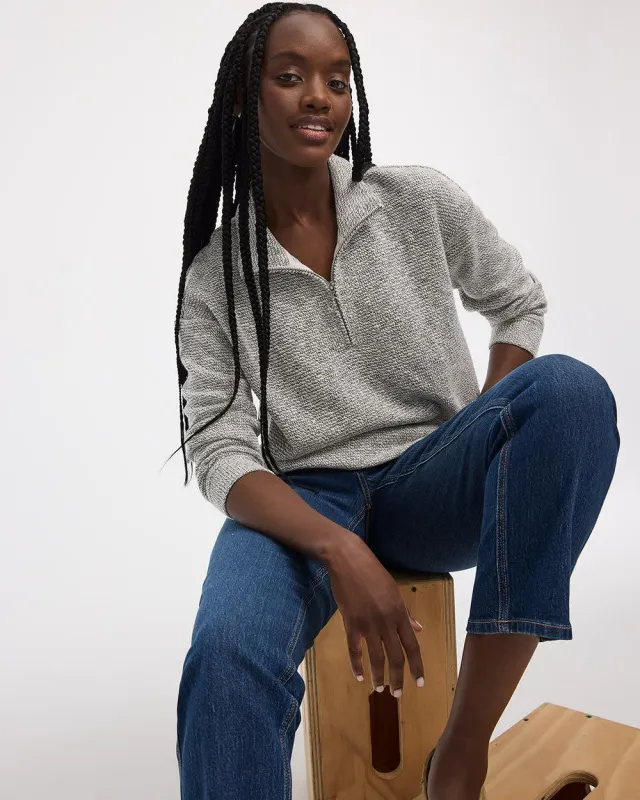 Long-Sleeve Mock-Neck Top with Half Zip sold by Reitmans