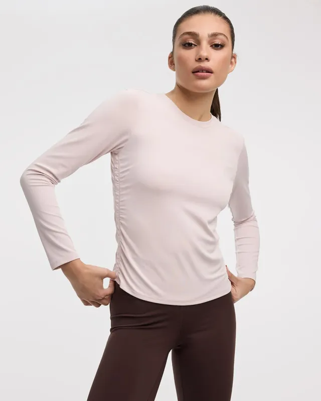Long-Sleeve Crew-Neck Tee with Shirred Sides - PULSE (R) Hyba made by Reitmans
