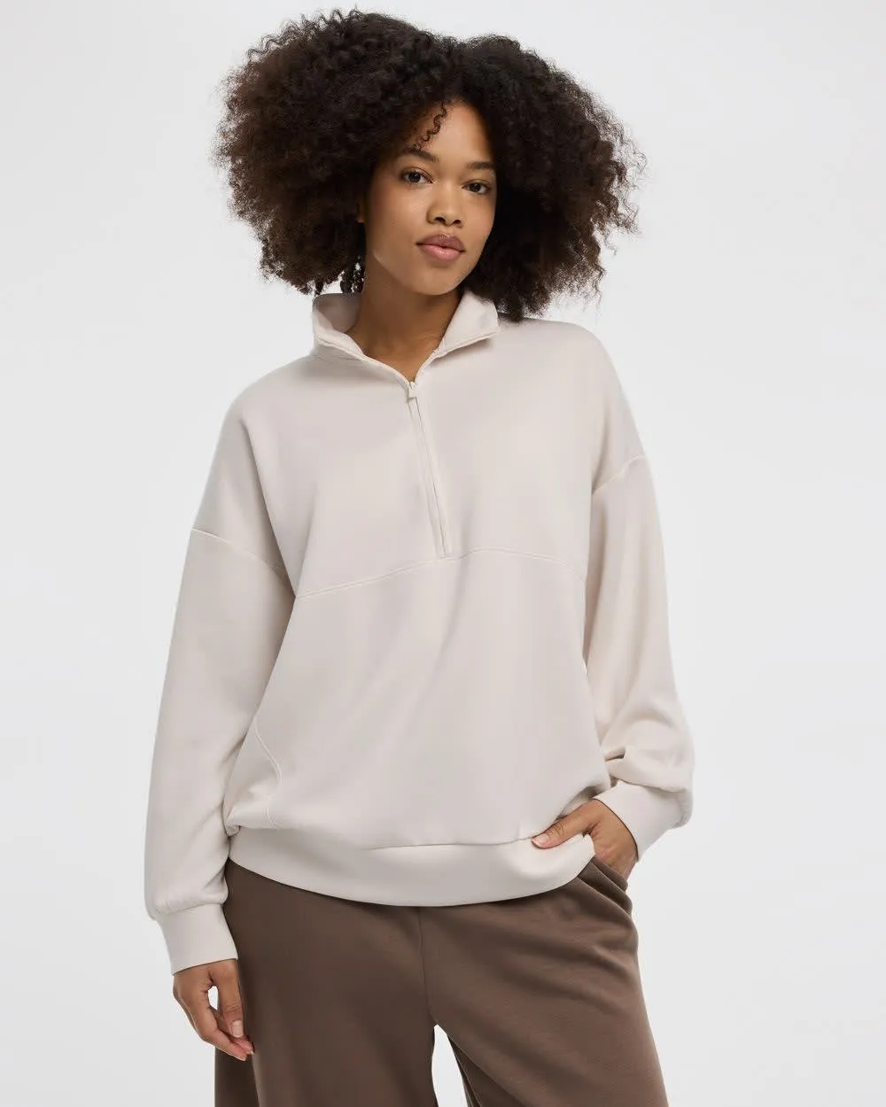 Half-Zip Mock-Neck Pullover - HYLUX Hyba sold by Reitmans