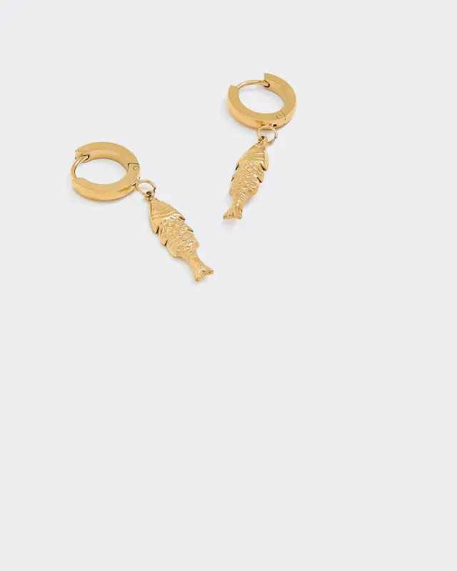 Stainless Steel Hoops with Fish Pendant sold by Reitmans