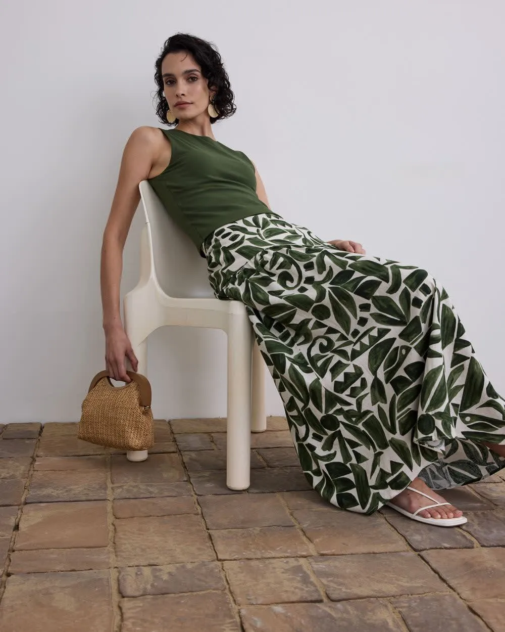 Linen-Blend Maxi Skirt sold by Reitmans product image thumbnail 3