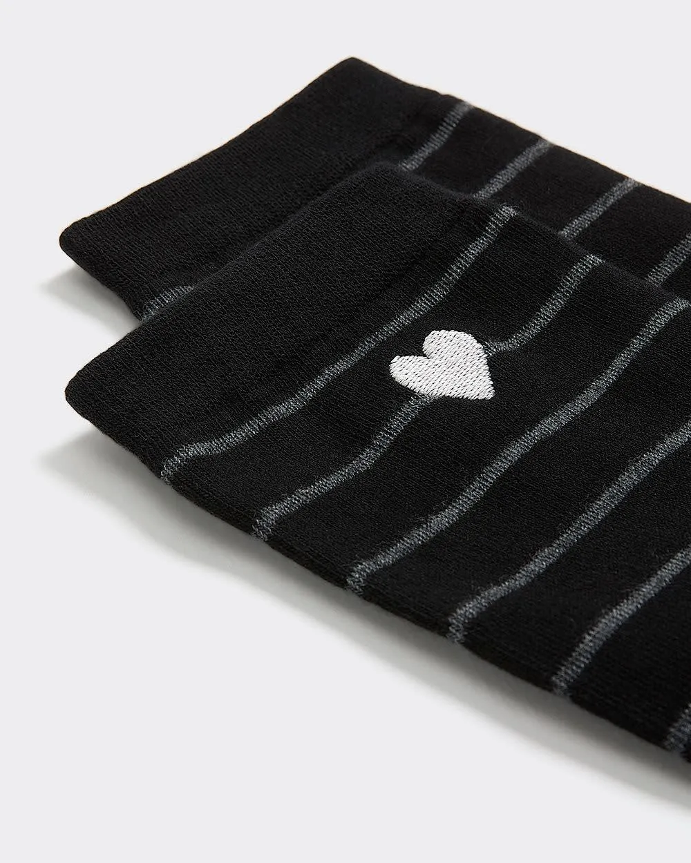 Striped Crew Socks with Heart at Hem sold by Reitmans product image thumbnail 3
