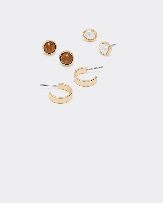 Hoops and Stud Earrings - 3 Pairs sold by Reitmans