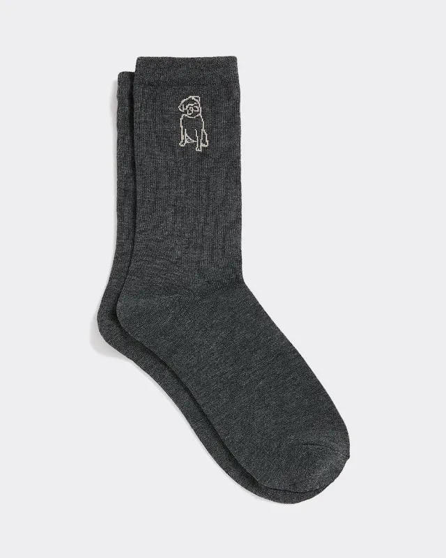 Crew Socks with Pug at Hem sold by Reitmans