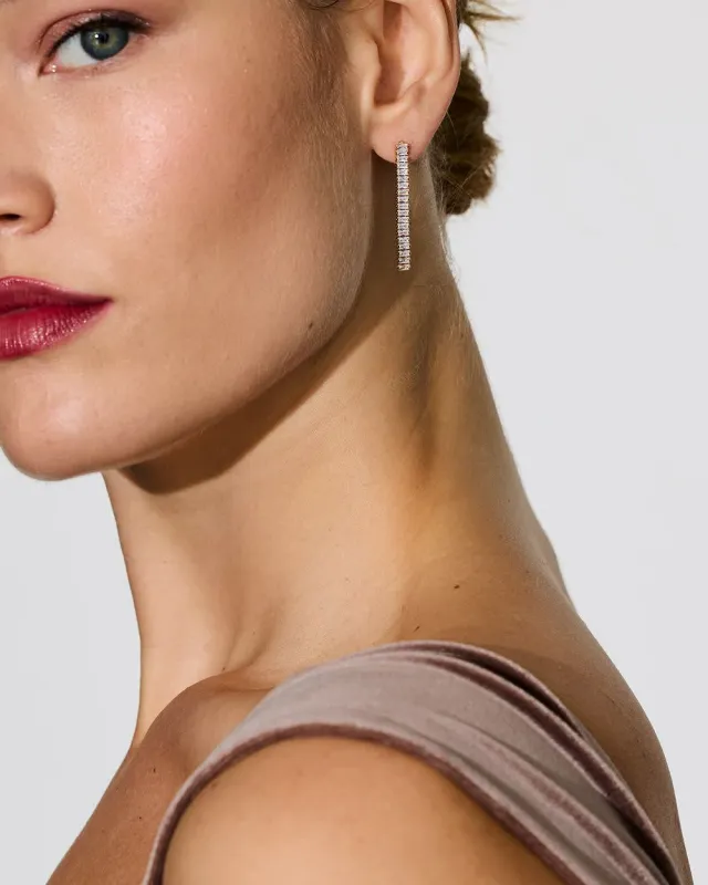 Baguette Earrings with Glass Stones sold by Reitmans