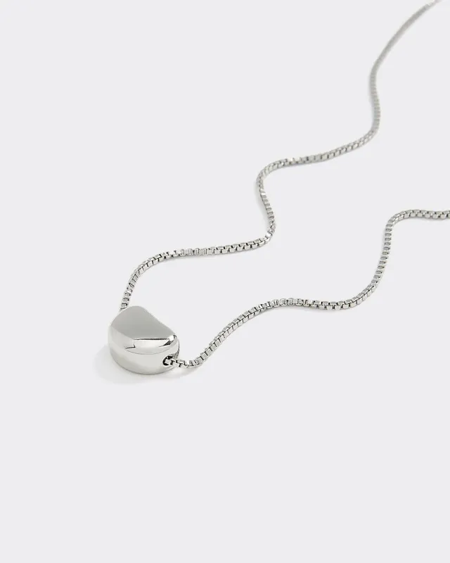 Stainless Steel Short Necklace with Half-Moon Pendant made by Reitmans
