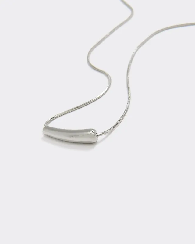 Stainless Steel Short Necklace with Tube Pendant sold by Reitmans