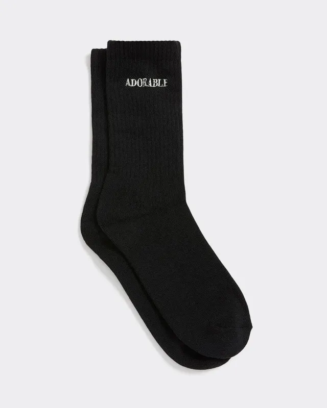 Ribbed Socks with Word at Hem sold by Reitmans