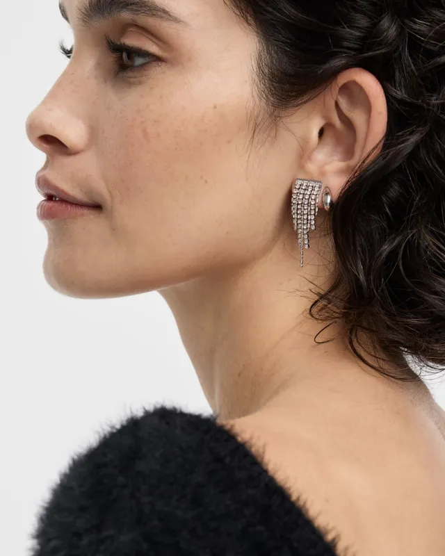 Chandelier Earrings with Rhinestones sold by Reitmans