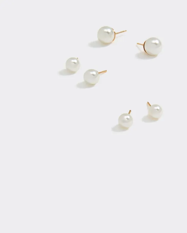 Pearl Earrings - 3 Pairs sold by Reitmans