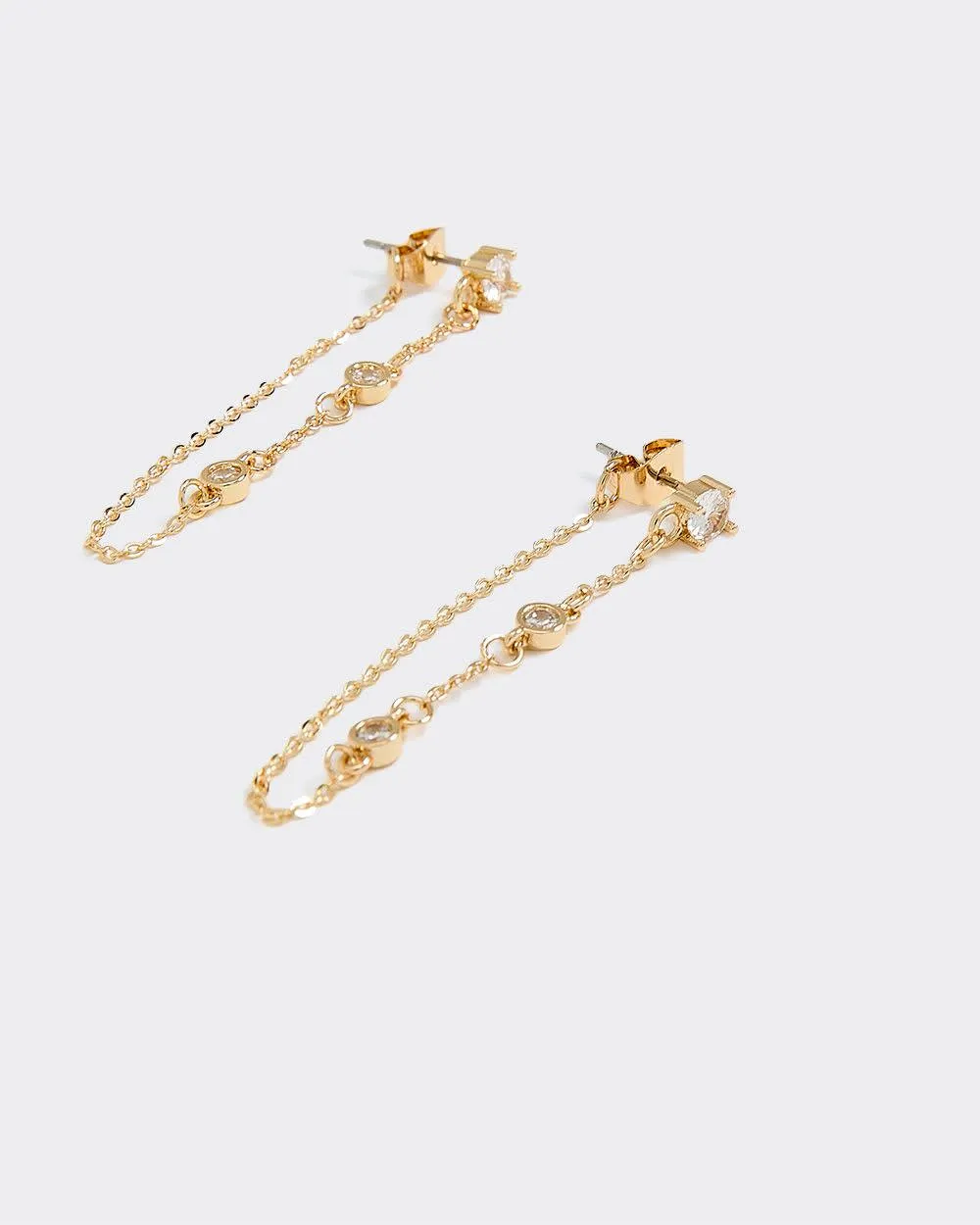 Chain Earrings with Rhinestones sold by Reitmans