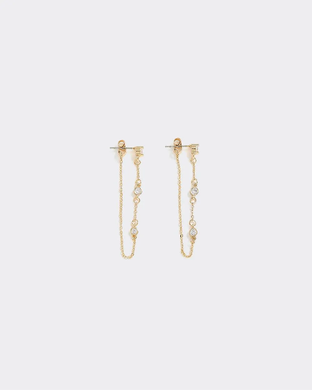 Chain Earrings with Rhinestones sold by Reitmans product image thumbnail 2